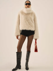 Arctic Faux Fur Pullover — Cream