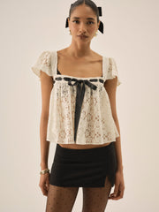 Creampuff Lace Top — Cream