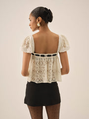 Creampuff Lace Top — Cream