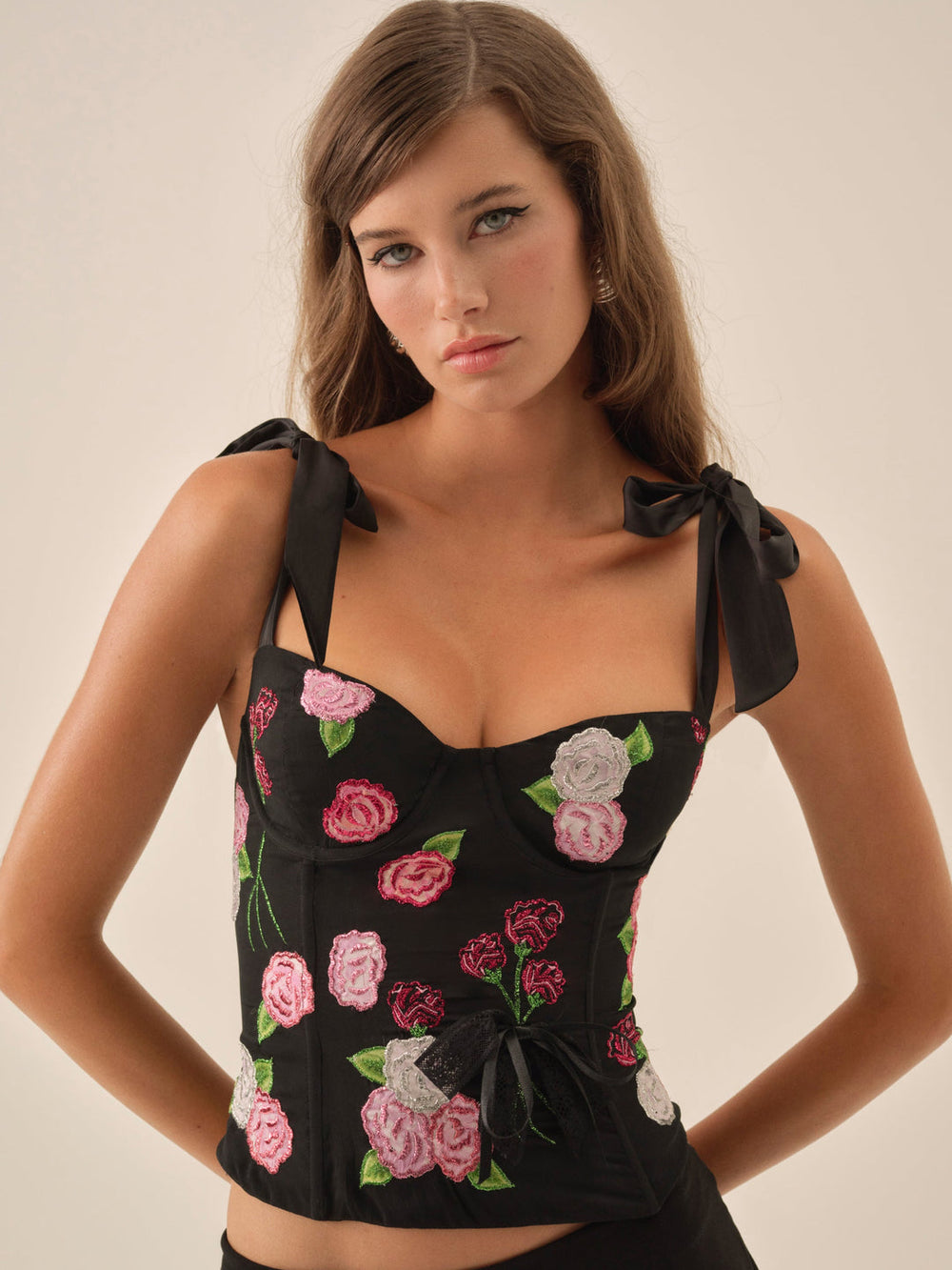 Midnight Garden Bustier — Black