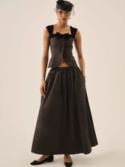 Train Station Poplin Top — Black