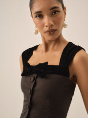 Train Station Poplin Top — Black