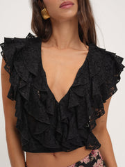 Lucianna Lace Top — Black