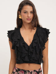 Lucianna Lace Top — Black
