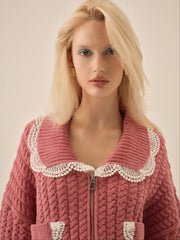 Tierra Knit Jacket — Dusty Rose