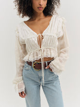 Jeanne Jacquard Top — Cream