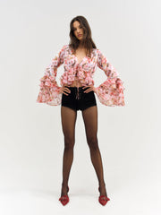 Fallen Floral Top — Pink