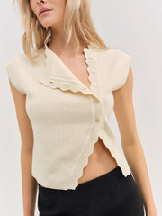 Naomi Knit Top — Cream
