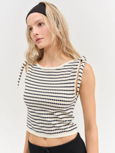 Regatta Stripe Knit Top — Cream