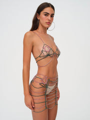 Tulip Rhinestone Bralette — Pink