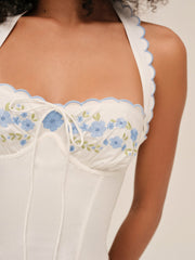 Tea Time Poplin Bustier — White