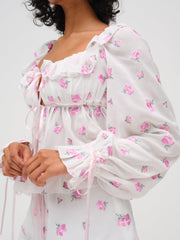 Fiona Floral Top — White