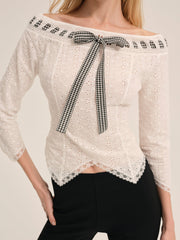 Rosie Ribbon Top — White