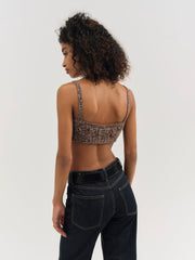 Nathalie Knit Bra Top — Brown