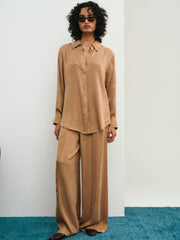 Clarabell Button Down Shirt — CAMEL