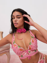 Needle Point Roses Bustier — Pink