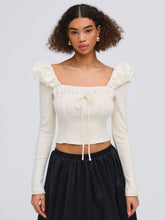 Aliyah Pointelle Top — Cream