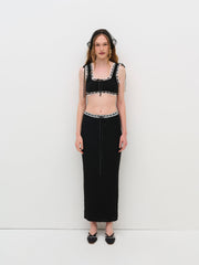 Mayfair Crochet Crop Top — Black