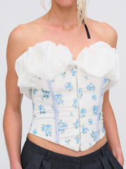 Evelyn Corset Top — Blue