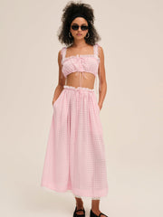 Ginny Gingham Crop Top — Pink
