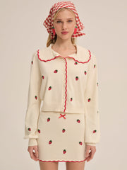 Strawberry Jam Cardigan — Cream