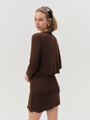 Elliana Cardigan — Chocolate