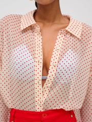 Love Dot Button-Up Top — Cream