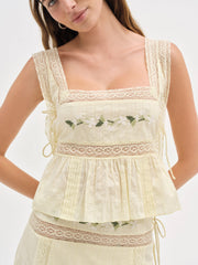 Jolene Embroidered Top — Yellow