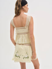 Jolene Embroidered Top — Yellow