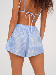 Gingham Shorts — Blue