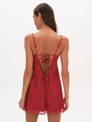 Glitter Slip Dress — Red