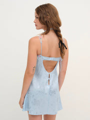 Vintage Rose Eyelet Slip — Blue
