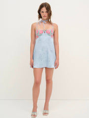 Vintage Rose Eyelet Slip — Blue