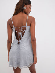 Glitter Slip Dress — Silver