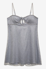 Glitter Slip Dress — Silver