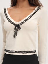 Greta Long Sleeve Knit Top — Cream