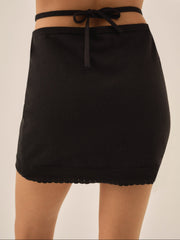 Maura Knit Mini Skirt — Black