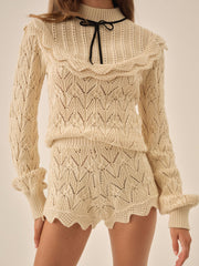 Lelia Knit Short — Cream