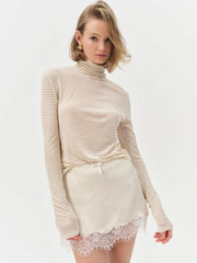 Athena Turtle Neck Top — Cream