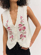 Molly Embroidered Sweater Vest — Cream
