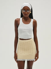 Milana Knit Mini Skirt — Cream