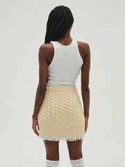 Milana Knit Mini Skirt — Cream