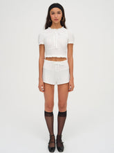 Allison Pointelle Short — White