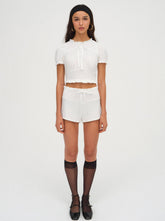 Allison Pointelle Short — White