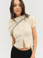 Maritime Knit Cardigan & Scarf — Cream