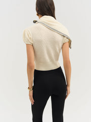 Maritime Knit Cardigan & Scarf — Cream