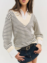 Regatta Stripe Knit Sweater — Cream