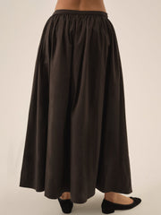 Train Station Poplin Maxi Skirt — Black