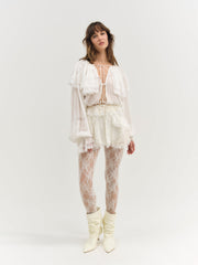 Jeanne Jacquard Mini Skirt — Cream