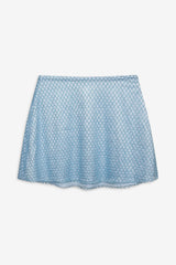 Glitter Grid Mini Skirt — Blue